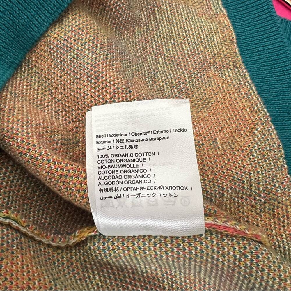 Anthropologie Farm Rio Fruits Sweater teal green orange 100% organic cotton - Picture 7 of 7